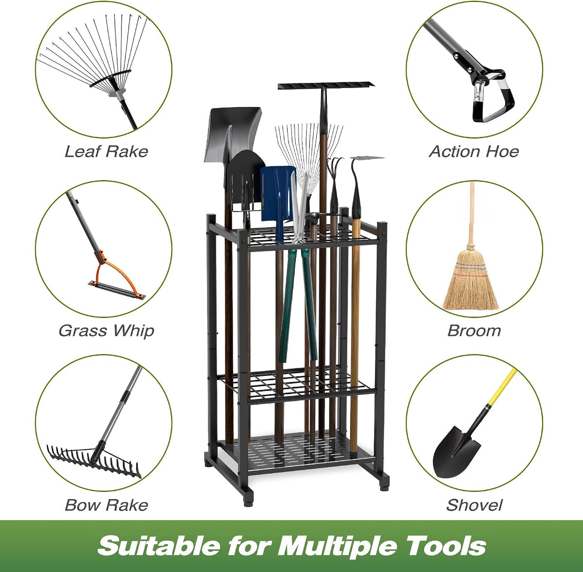 garden tool organizer, garage tool organizer & garage, package contents