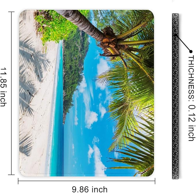 Auhoahsil Mouse Pad, 12 x 10 in Summer Beach Theme Computer Mouse Pad - Image 7