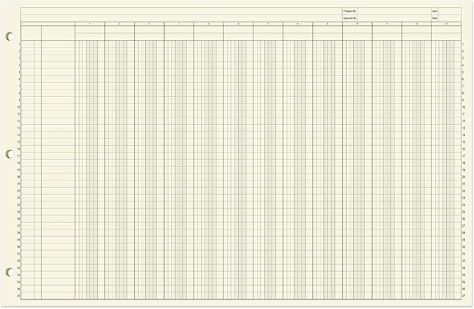 BookFactory Ledger Pad Large 13 Column Accounting Ledger Columnar Pads - Image 2