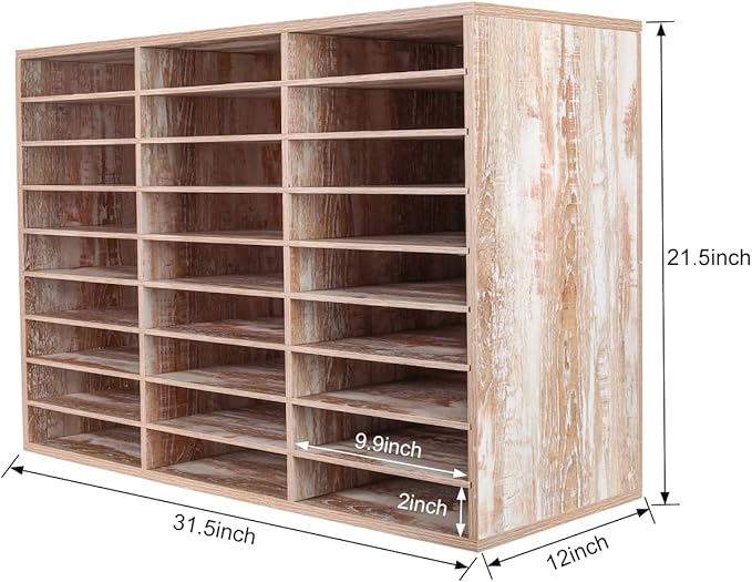 PAG Mail Sorter, Wood Literature Organizer, Student Mailbox - Image 3