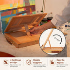 djar tabletop sketchbox art easel with storage & showing dimensions