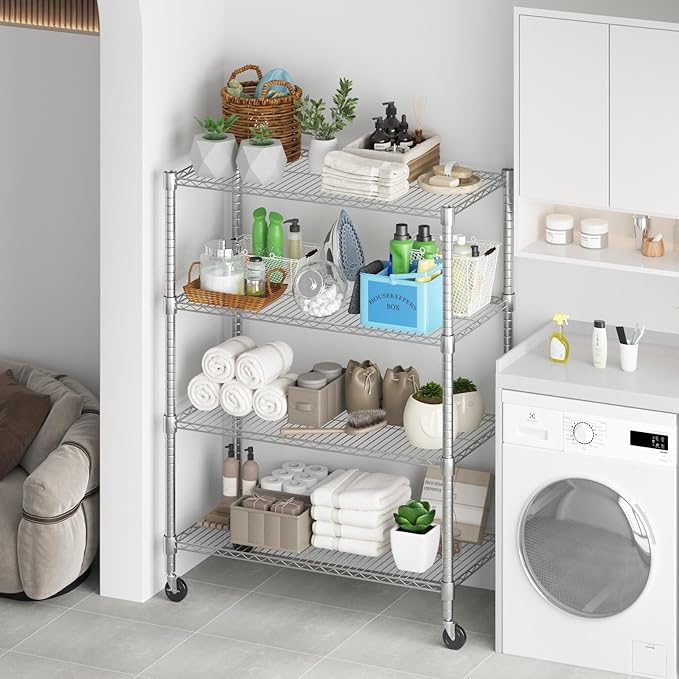 Himimi 4-Tier Heavy Duty Steel Wire Rack Storage Shelving, Adjustable Metal - Image 5