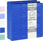 POPRUN 3 Ring Binder 1.5 Inch, Holds 325 Sheets of 8.5 x 11 Paper, Extra by POPRUN