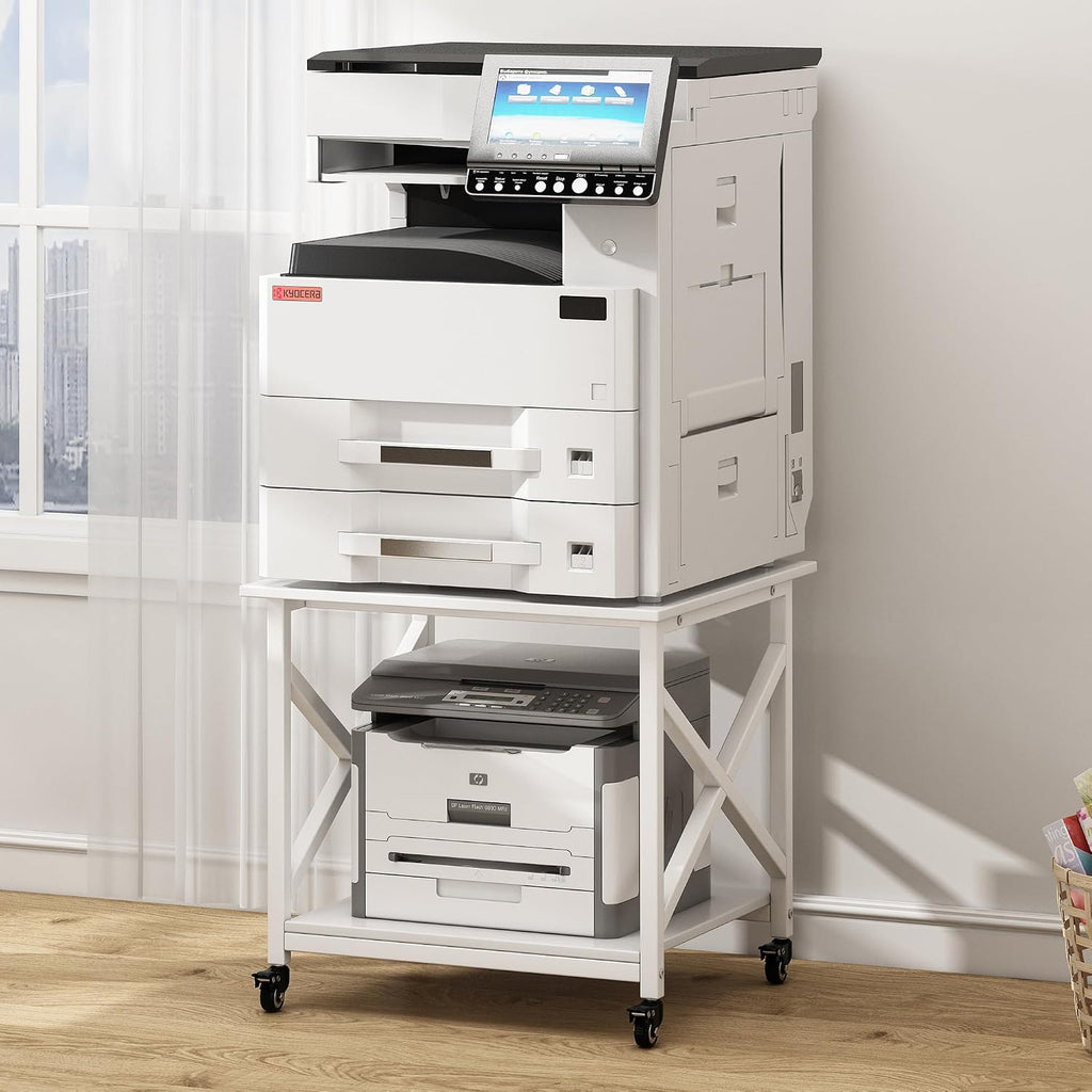 Fannova 23.6 x 23.6 Inches Large Printer Stand, 2 Tier Square Printer Table
