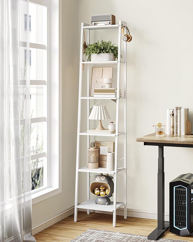 Hzuaneri Ladder Shelf, Bookshelf Bookcase, Freestanding Corner Storage Shelve - Image 8
