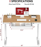 Standing Desk with Drawer, Electric Height Adjustable Home Office Desk with - Image 3