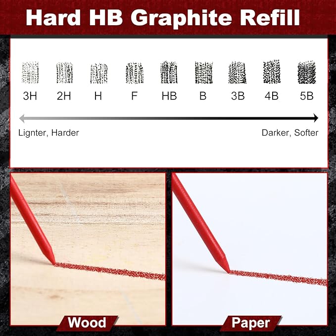 Zhehao 120 Pieces 2.8 mm Carpenter Pencils Lead Refills HB Refill - Image 6