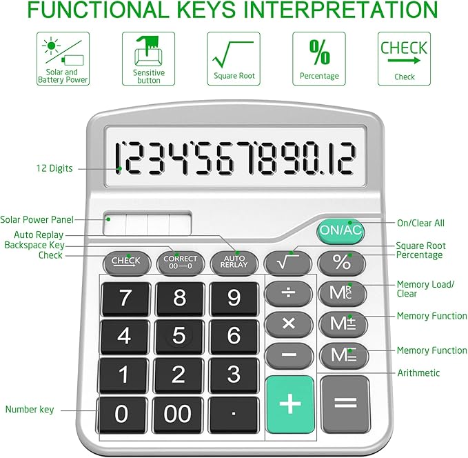 Splaks 4 Pack Standard Functional Desktop Calculator - Image 2
