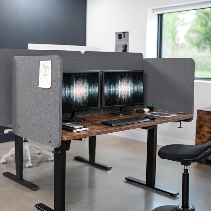 VIVO Clamp-on Privacy Panels 60 x 24 inch, 24 x 24 inch, Sound Absorbing - Image 2