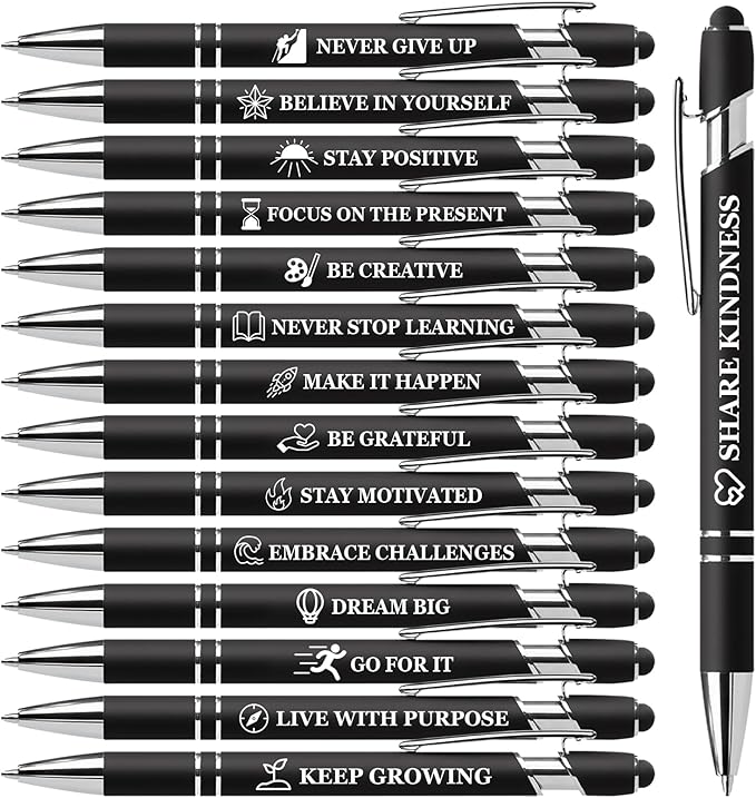 Vebermo 15 Pack Motivational Pen Set by Vebermo
