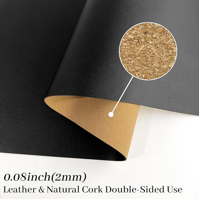 Bloss Black Desk Mat, Leather Desk Pad, Desk Matt - Image 2