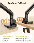 monTEK Single Monitor Arm, Mechanical Spring Monitor Arm - Image 8