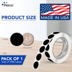 Perco Black 1-Inch Round Circle Dot Sticker Labels - Image 2