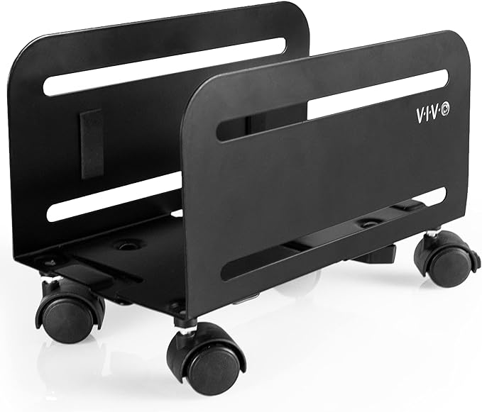 VIVO Computer Mid-Tower Case, CPU Steel Rolling Stand, Adjustable Mobile Cart by VIVO