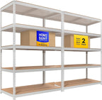 HOMEDANT 5 Tier Storage Shelves Adjustable Laminated Boltless Garage Metal by TheBestOrganizingSolution