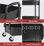 Sywhitta 3-Tier Plastic Rolling Utility Cart - Image 7