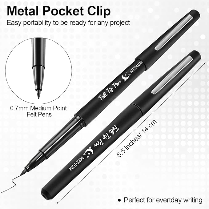 Fuyoooo 36 Pcs Felt Tip Pens 0.7mm Medium Point Colored Felt Tip Pens - Image 2