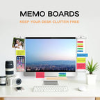 Monitor Memo Boards for Computer, Upgrade Transparent 3 PCS Multifunction - Image 2