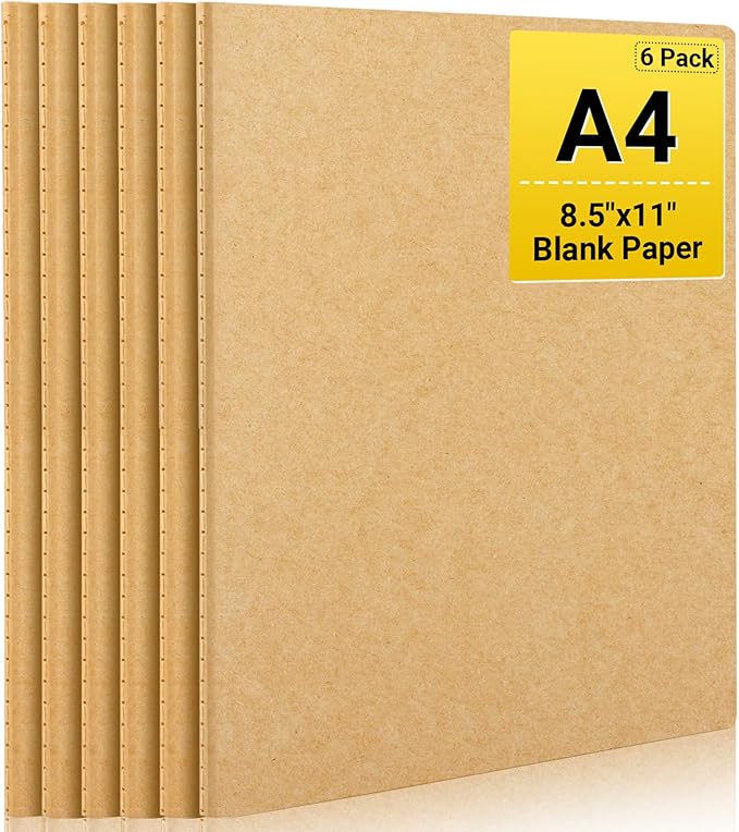 EUSOAR Notebook Journal, 6 Packs Large A4 8.5" x 11" 40 Sheets/ 80 Pages by EUSOAR