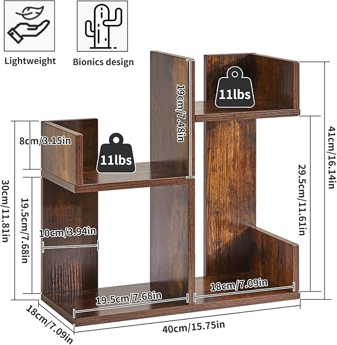 Aibiju Book Display Shelf Small Desk Organizer, Desk Top Storage Organizer - Image 3
