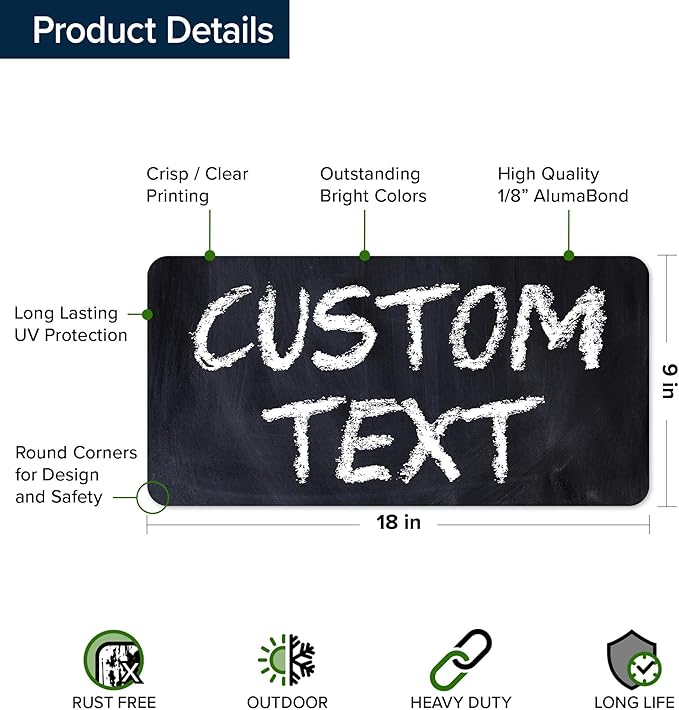 Custom Sign, Custom Street Sign, 11 Font Colors, 13 Font Styles, 4 Hole Options - Image 6