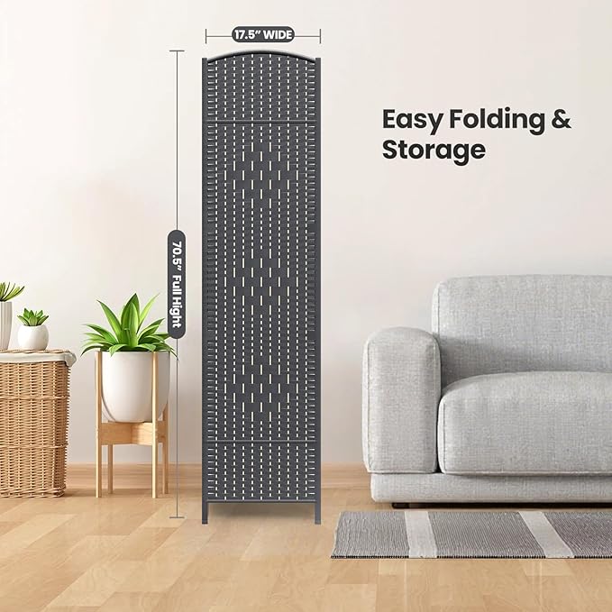 Cocosica 8 Panel Room Divider, 6Ft Folding Privacy Screen, Tall - Image 7