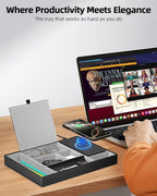 Valet Tray with Wireless Charger, Nightstand Organizer, Leather Desk Drawer - Image 3