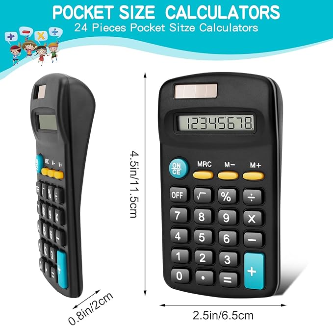Riccioney 24 Pack Basic Mini Calculators - Image 4