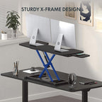 FLEXISPOT Standing Desk Converter 42-inch Spacious Sit to Stand up Dual Monitor - Image 6