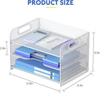 Samstar 3 Tier White Letter Tray Paper Organizer - Image 4