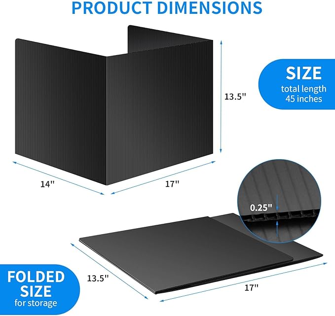 24 Pack Black Desk Dividers for Students, Privacy Shields Folder for Students - Image 5