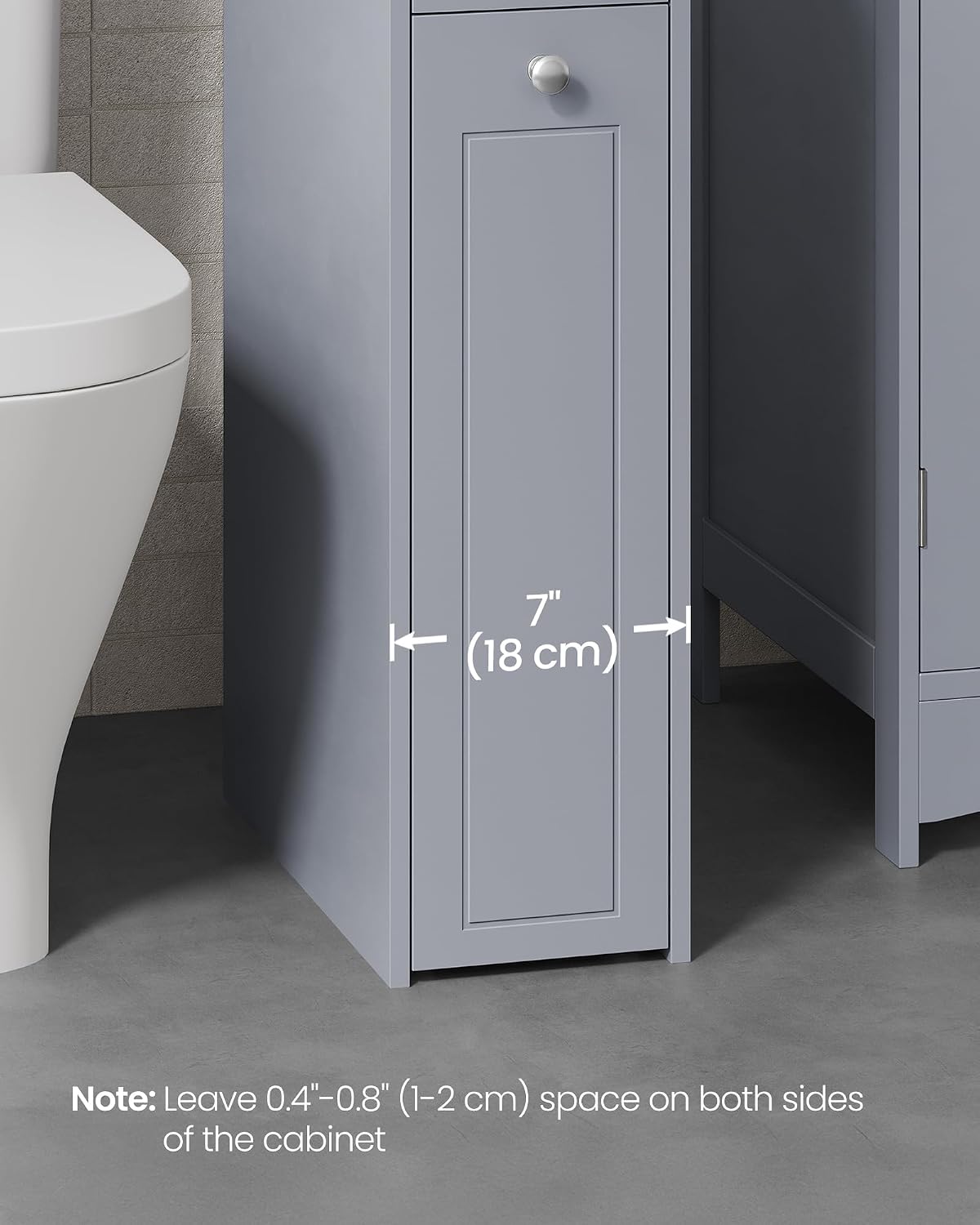 VASAGLE Small Bathroom Storage Cabinet, with Slide Out Drawers，Dove Gray