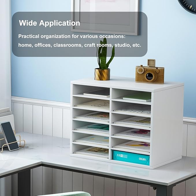 PAG Countertop Mail Sorter Organizer, Wooden Literature Organizer, Student - Image 5