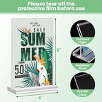 Acrylic Sign Holder 4x6, 21 Pack Clear Table Menu Vertical Double Sided Display - Image 6