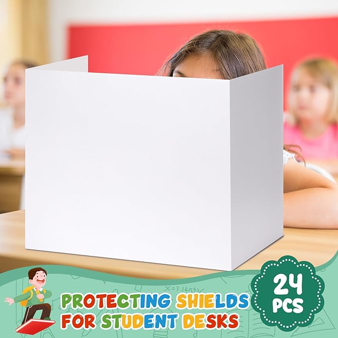 Zhehao 24 Pcs Privacy Boards for Student Desks Bright Colored Classroom Desk - Image 3