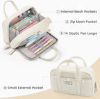 Sooez Large Pencil Case Pouch, Extra Big Pencil Bag - Image 4