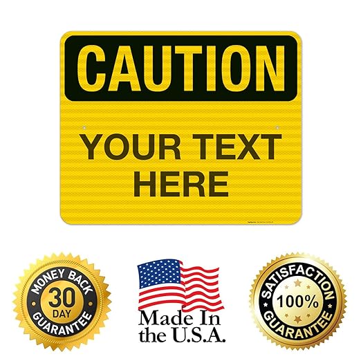 Custom Caution Sign, OSHA Sign, 24x30 Inches, 3M EGP Reflective .080 Aluminum - Image 8