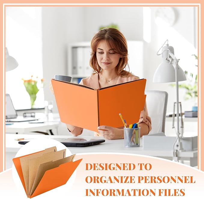 12 Pcs Classification Folders Letter Size 3 Pocket Dividers Employee File Folder - Image 6