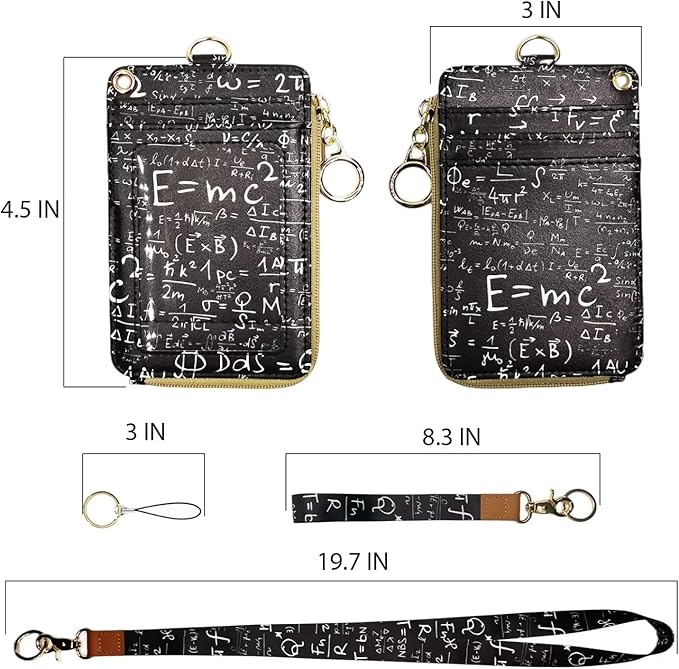 Teacher Lanyards for Id Badges Card and Keys, Math Pattern Funny ID Card Holders - Image 5