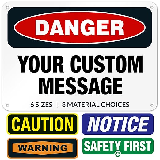 Custom Danger Sign, OSHA Sign, 10x7 Inches, Rust Free .040 Aluminum, Fade by SigoSigns