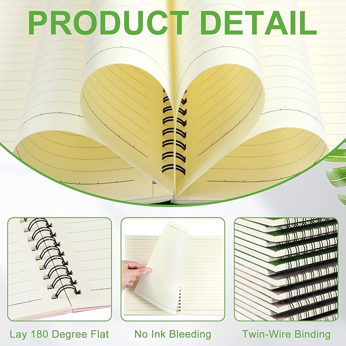 Yahenda 18 Pcs Spiral Notebook Bulk A5 Journal Lined 8.3'' x 5.5'' Writing - Image 2