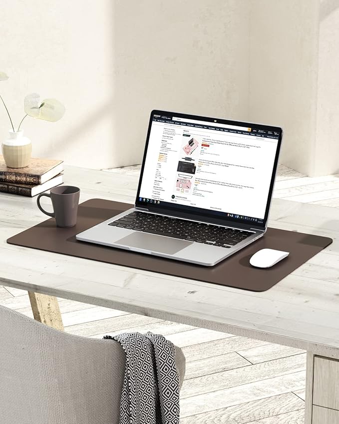YSAGi Non-Slip Leather Desk Pad, Waterproof Laptop Computer Desk Keyboard Mat - Image 2