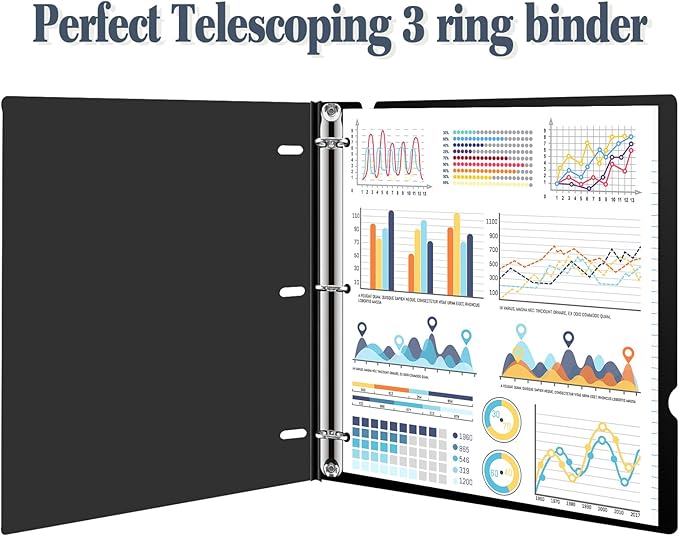 INFUN Telescoping 3 Ring Binder, Portable Plastic Binder - Image 4