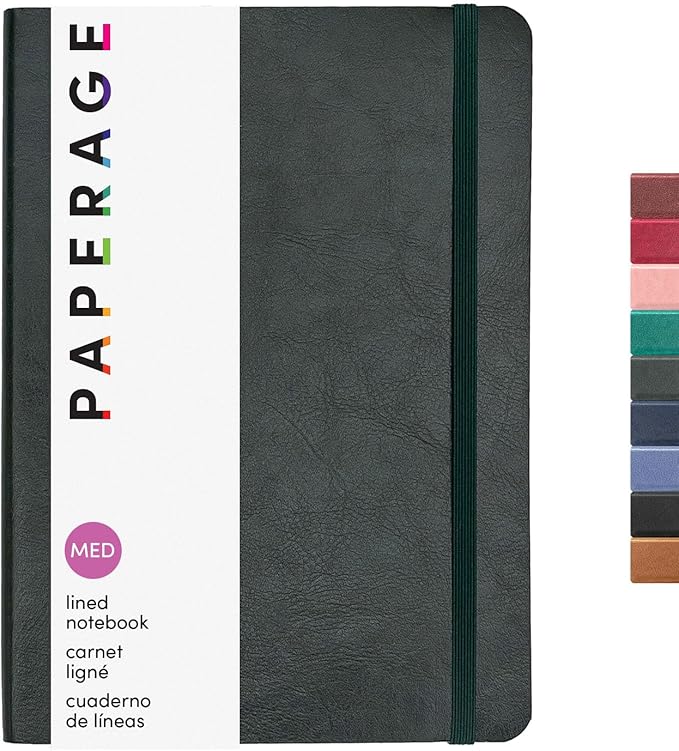 PAPERAGE Softcover Lined Journal Notebook, 160 Pages, Medium College Ruled by PAPERAGE