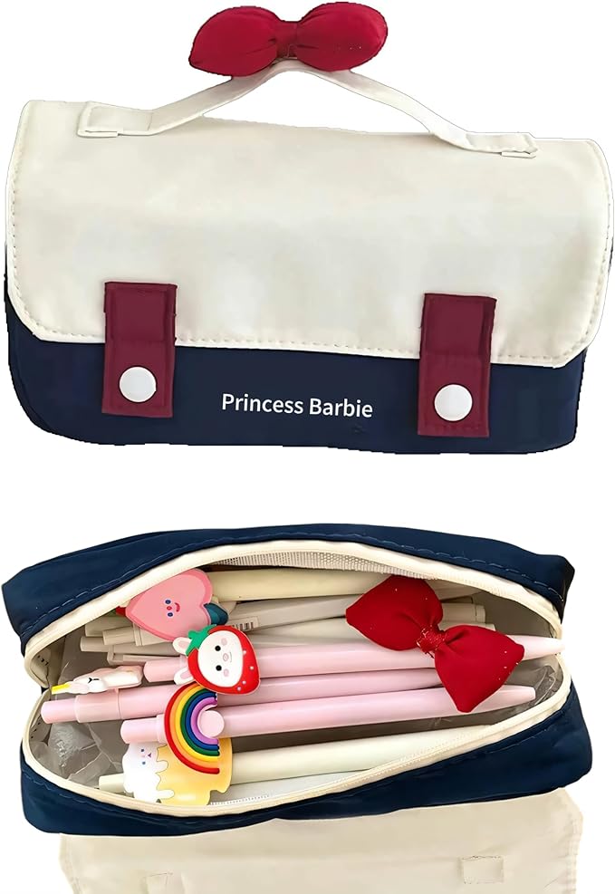 Fiaoudm Cute Bow Pencil Case – Durable Single Compartment Stationery Organizer by Unknown