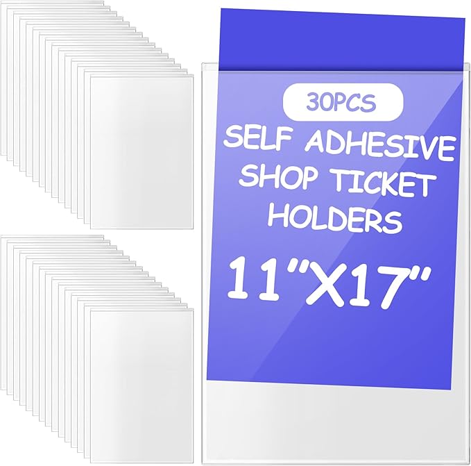 Outus Self Adhesive Shop Ticket Holders Clear Plastic Sleeves Adhesive Pockets by Outus