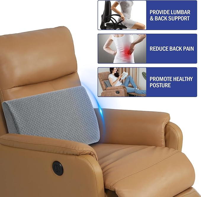 HOMBYS Lumbar Support Pillow for Recliner Chair, Memory Foam Back Support - Image 3