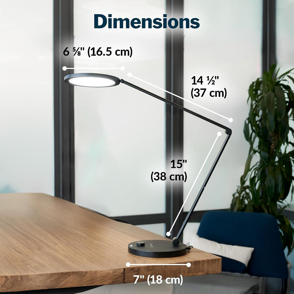vari led studio lamp – white, front angle view