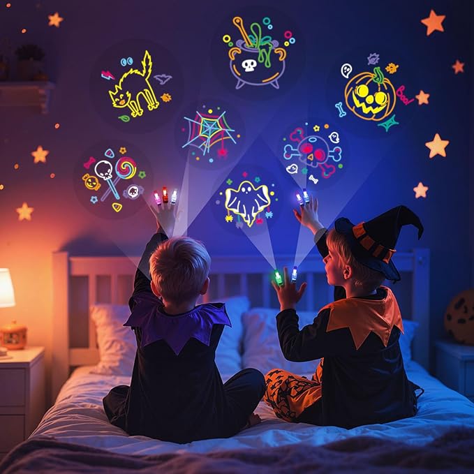 LovesTown 24PCS Halloween Party Favors Flashlights, LED Light up Finger Lights - Image 6