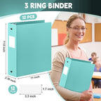 Henoyso 12 Pcs 3 Ring Binder 2 Inch Round Fits Letter Size 8.5'' x 11'' Paper - Image 2